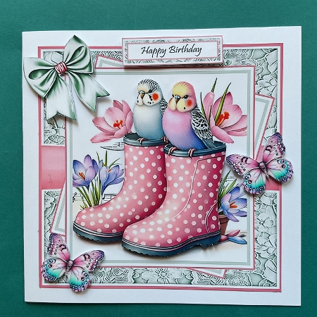 Birds & Boots Mini Kit With Set Of 4 Card Fronts by Jennifer Archer