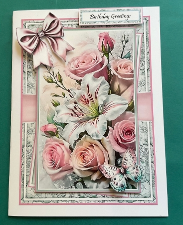 Beautiful Pink Rose Bouquet With Set Of 3 Card Fronts by Jennifer Archer
