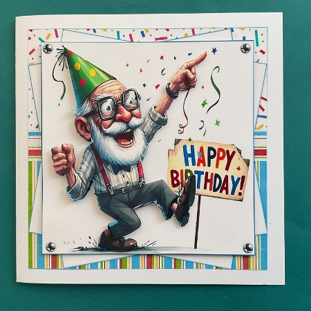 Quirky grandpa birthday wishes 7x7 & A5 choice of four mini kit by Jennifer Archer