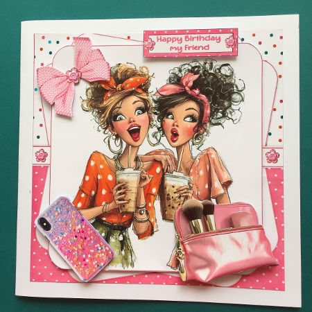 7x7 Quirky birthday girl friends choice of four mini kit by Jennifer Archer
