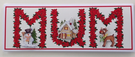 Poinsettia Mum Decoupage Dl Card Front by Jennifer Archer