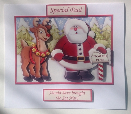 Santa Rudolph Should Have Brought the Sat Nav Decoupage by Jennifer Archer