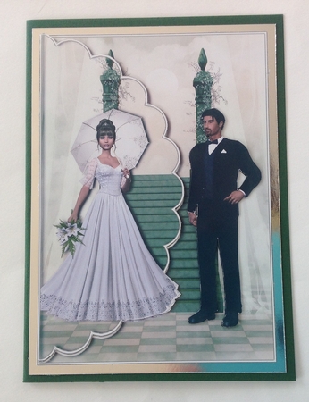 Wedding Day Scallop Envelope Card by Jennifer Archer