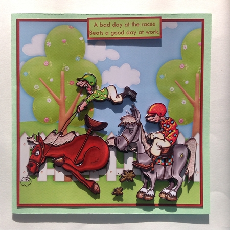 Day at the Races Horse Racing Decoupage by Jennifer Archer