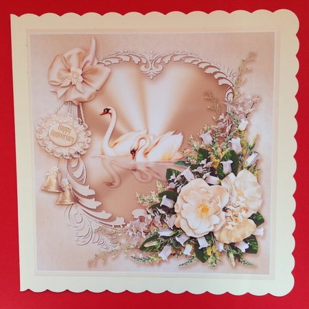 Wedding and Anniversary Swans Decoupage -8in x 8in Decoupage by Jennifer Archer