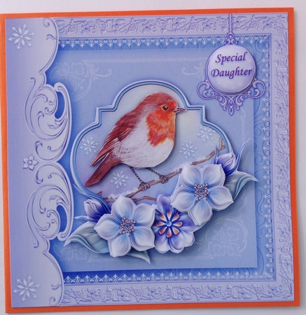 Christmas Robin & Florals Topper & Decoupage by Jennifer Archer
