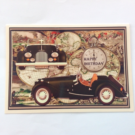 Classi Car Vintage Male Card by Jennifer Archer