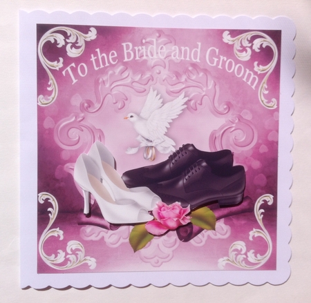 Lovely Wedding Shoes with White Dove 8x8 by Jennifer Archer