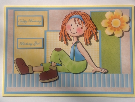 Curly Top Card Front with Decoupage by Jennifer Archer