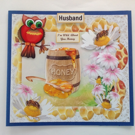 Daisy Wild Flower Honey Owl Card Topper & Decoupage by Jennifer Archer