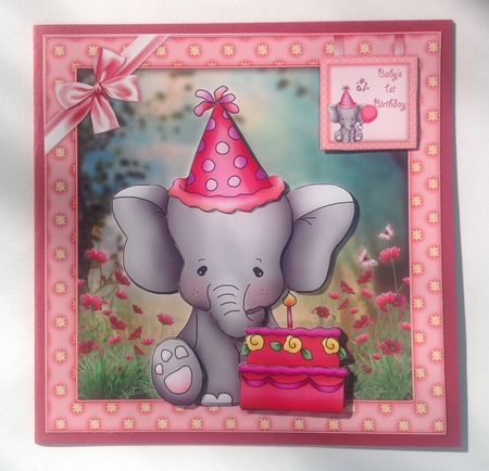Little Pink Elephant 6x6 by Jennifer Archer