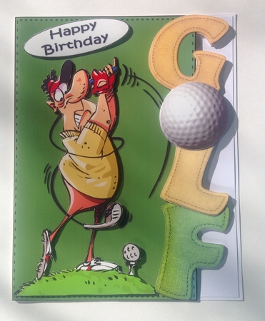 Cartoon Golfer Over the Edge by Jennifer Archer