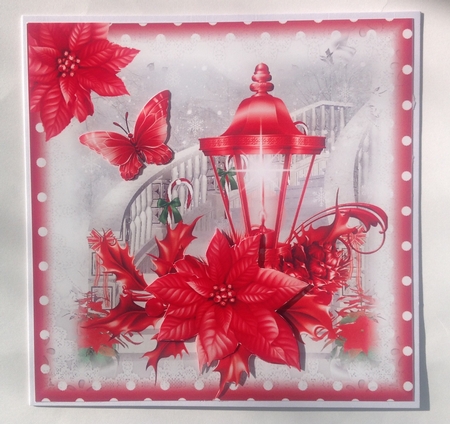 Beautiful Red Poinsettia Lantern by Jennifer Archer
