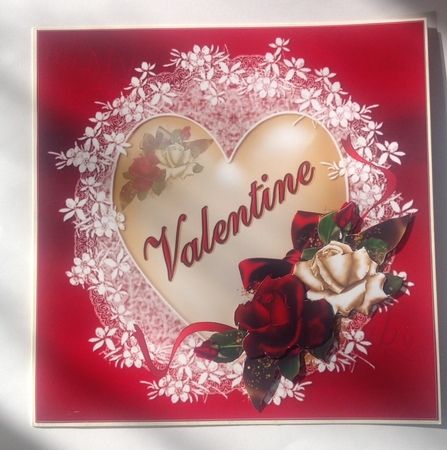 8x8 Fancy Lace Frame with Beautiful Roses Valentine by Jennifer Archer