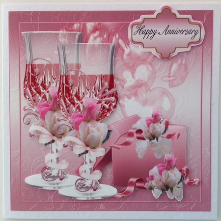Mother's, Anniversary Birthday Floral and Wine Quick Card by Jennifer Archer