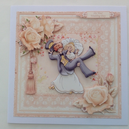 Wedding the Bride Carrying Groom 8x8 Mini Kit & Decoupage by Jennifer Archer