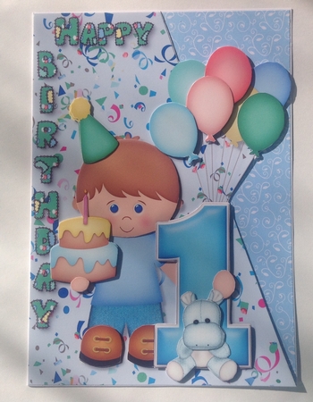 Boys 1st Birthday Over the Edge and Decoupage by Jennifer Archer