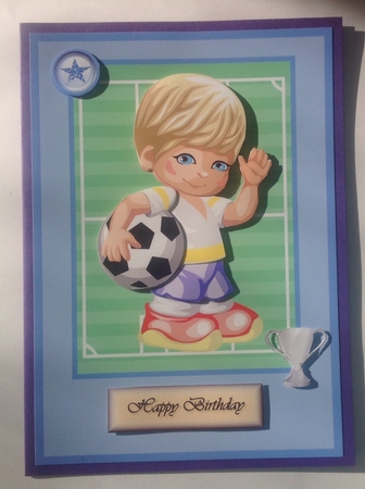 Little Football Boy Topper & Decoupage by Jennifer Archer