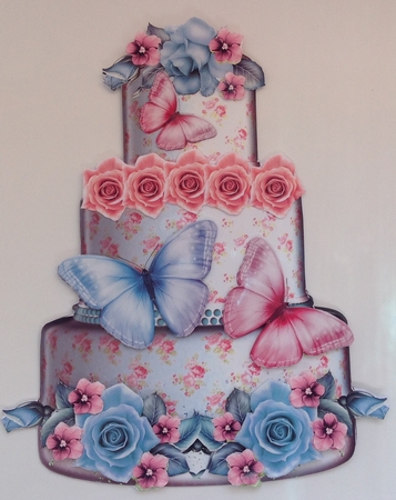 Gorgeous Shabby Chic Wedding Cake Shaped Card Kit by Jennifer Archer