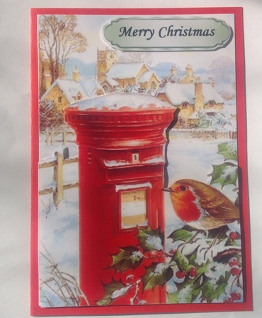 Snow Village with Letterbox & Robin by Jennifer Archer