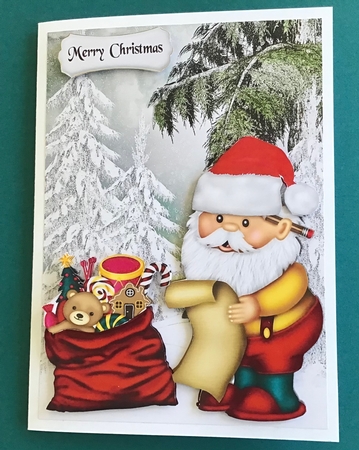 Santa in Red with His Christmas List in the Snow by Jennifer Archer