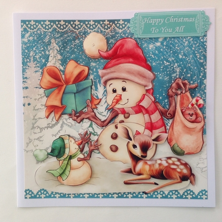 Adorable Little Snowman with Cute Little Deer 8x8 Mini Kit by Jennifer Archer