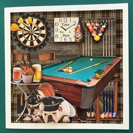 Man Cave Pool Party Topper with Decoupage by Jennifer Archer