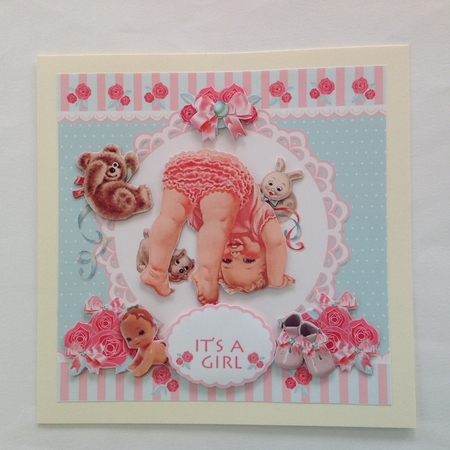 It's a Girl Decoupage Card Mini Kit by Jennifer Archer