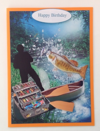 Caught the Big One Fishibg Topper with Decoupage by Jennifer Archer