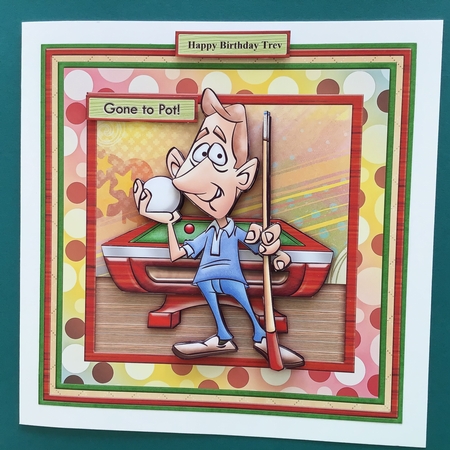 Pool Player Gone to Pot 8x8 Mini Kit & Decoupage by Jennifer Archer