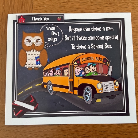 Wise Owl School Bus Topper with Decoupage by Jennifer Archer