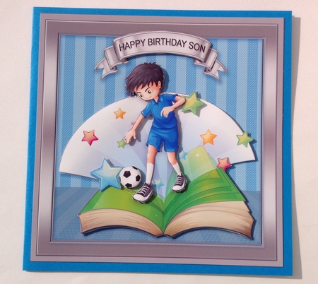 Boy Playing Football 8in x 8in Decoupage Mini Kit by Jennifer Archer