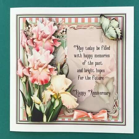Anniversary Blush Iris Card Front Kit by Jennifer Archer