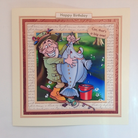 Fishing Thats a Big One 8x8 Decoupage Mini Kit by Jennifer Archer