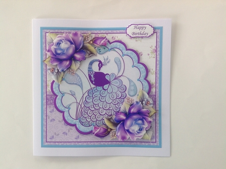 Stylized Peacock 8x8 All Occasions Decoupage Mini Kit by Jennifer Archer