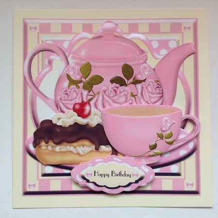 Vintage China Tea Set - Tea & Cake in Pink by Jennifer Archer