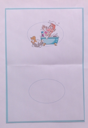 A man and his dog rub a dub dub insert by Jennifer Archer