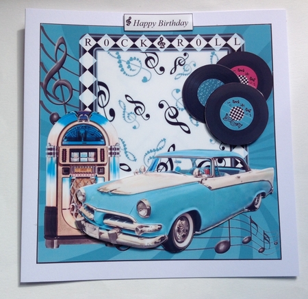 Rock & Roll Card Topper with Decoupage by Jennifer Archer