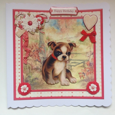 Sebastian the dog card mini kit & decoupage by Jennifer Archer