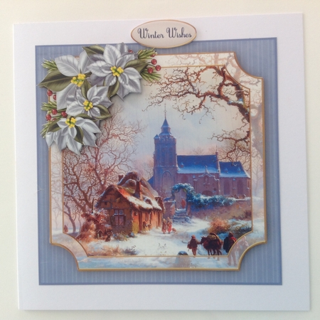 Scenic Christmas Winter Village Church by Jennifer Archer
