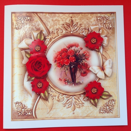 Vintage Roses & Carnations with Butterfly Card Mini Kit by Jennifer Archer