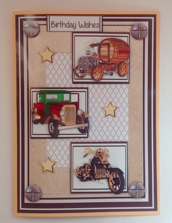 Mens Card Vintage Vehicles  by Jennifer Archer
