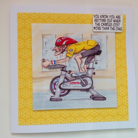 The Wrinklies Decoupage - Senior Cyclist by Jennifer Archer
