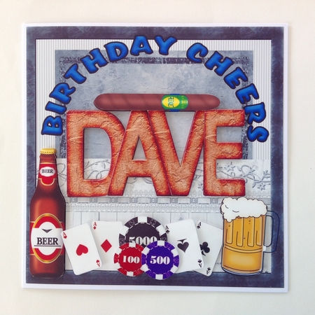 Dave birthday cheers card front by Jennifer Archer