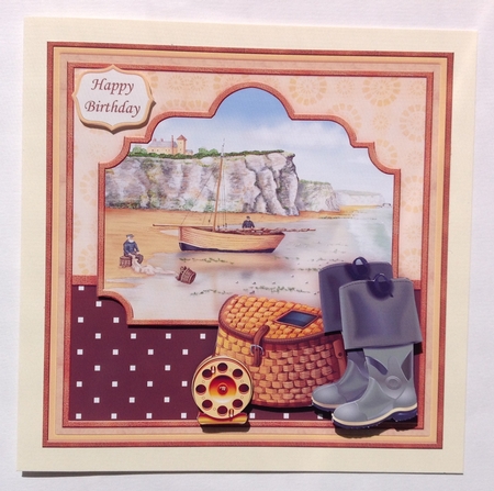 FISHERMEN 8x8 Decoupage Insert & Ages Mini Kit by Jennifer Archer