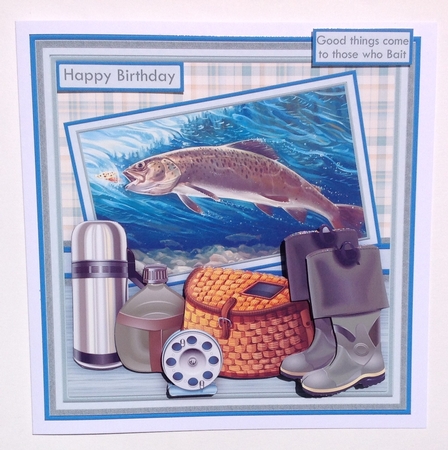 FISHING TAKING THE BAIT 7.5 Decoupage Ages & Insert Mini Kit by Jennifer Archer