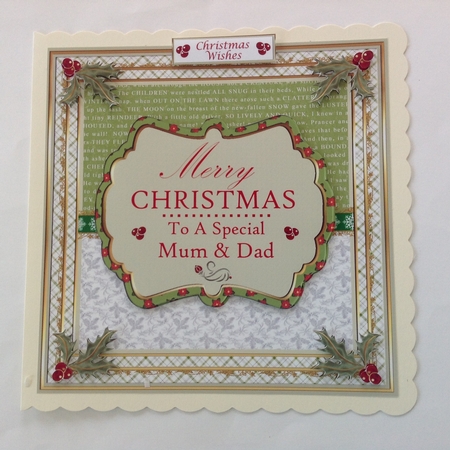 Merry Christmas To A Special Mum & Dad Vintage Topper by Jennifer Archer