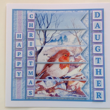 ROBIN & WATERFALL Christmas 7.5 Quick Card Kit Create Any Name Alphabet in 2 sizes by Jennifer Archer