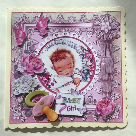 New Baby Girl Card Front Mini Kit  by Jennifer Archer