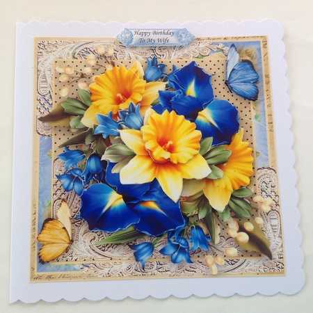 Vintage style Spring Flora Card Front Kit by Jennifer Archer